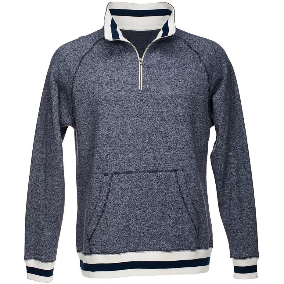 no-logo J America Peppered Fleece Quarter-Zip Sweatshirt -Men's Layering-J. America-Navy Pepper-M-Thread Logic