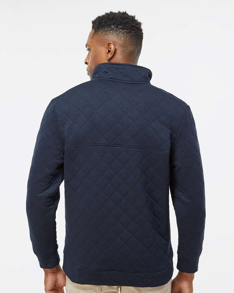 no-logo J America Quilted Snap Pullover-Men's Layering-J. America-Thread Logic
