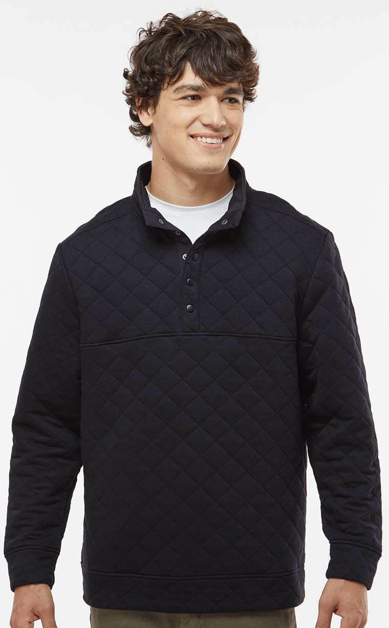 no-logo J America Quilted Snap Pullover-Men's Layering-J. America-Thread Logic