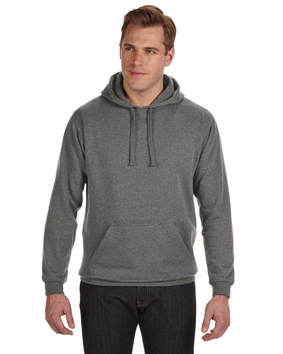  J-America Tailgate Hooded Pullover with Bottle Opener-Men's Layering-J. America-Charcoal Heather-S-Thread Logic