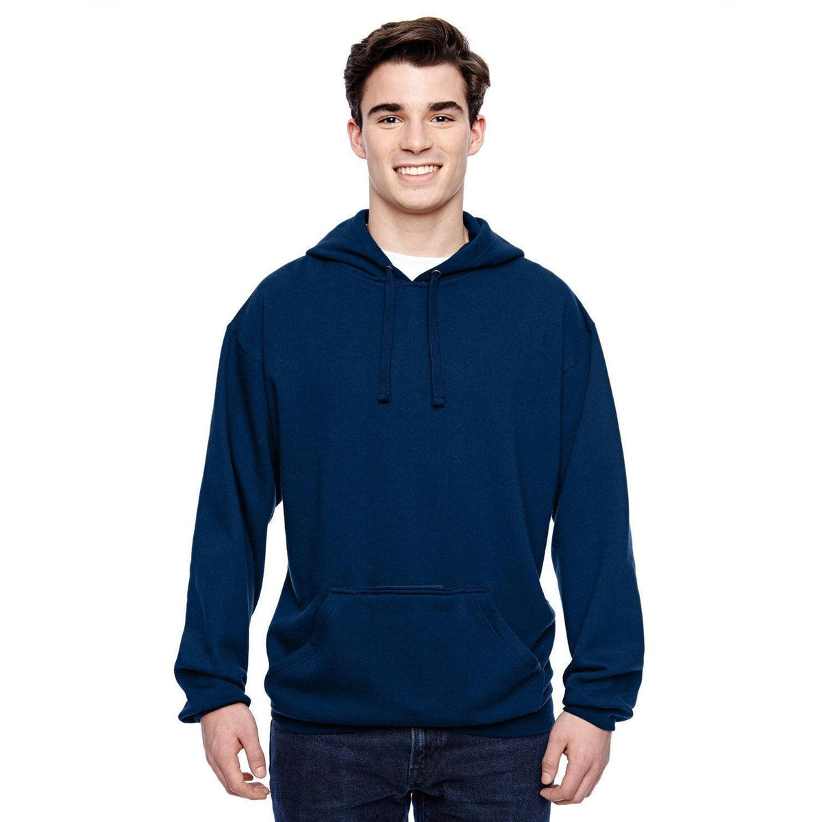 no-logo J-America Tailgate Hooded Pullover with Bottle Opener-Hoodies-J. America-Navy-S-Thread Logic
