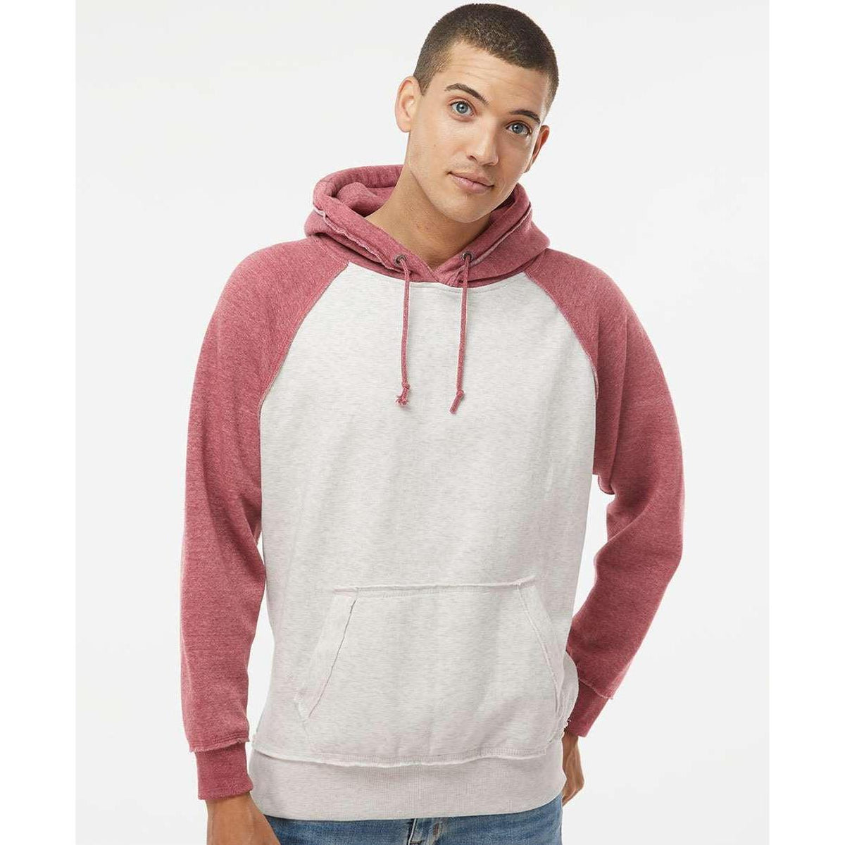 no-logo J America Vintage Heather Hooded Sweatshirt -Hoodies-J. America-Thread Logic