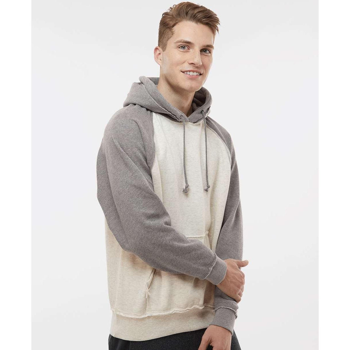 no-logo J America Vintage Heather Hooded Sweatshirt -Hoodies-J. America-Thread Logic