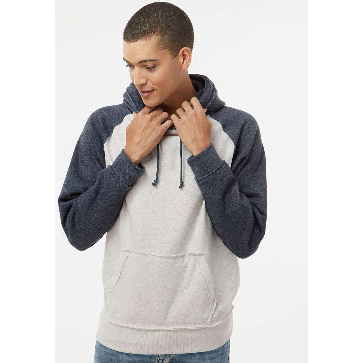 no-logo J America Vintage Heather Hooded Sweatshirt -Hoodies-J. America-Thread Logic