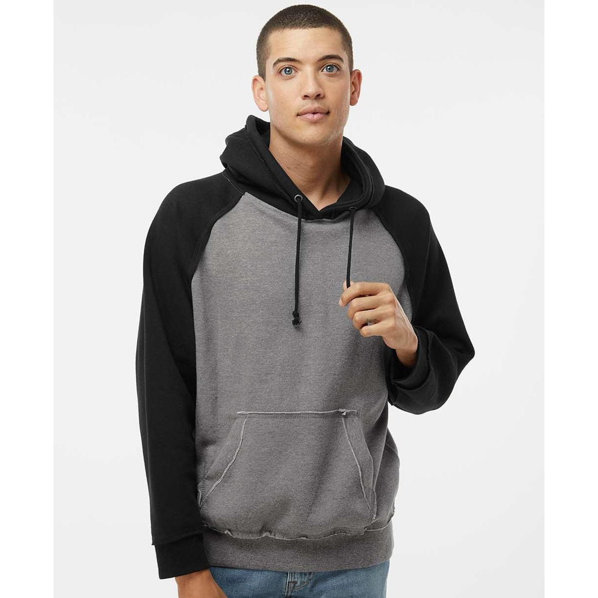 no-logo J America Vintage Heather Hooded Sweatshirt -Hoodies-J. America-Thread Logic