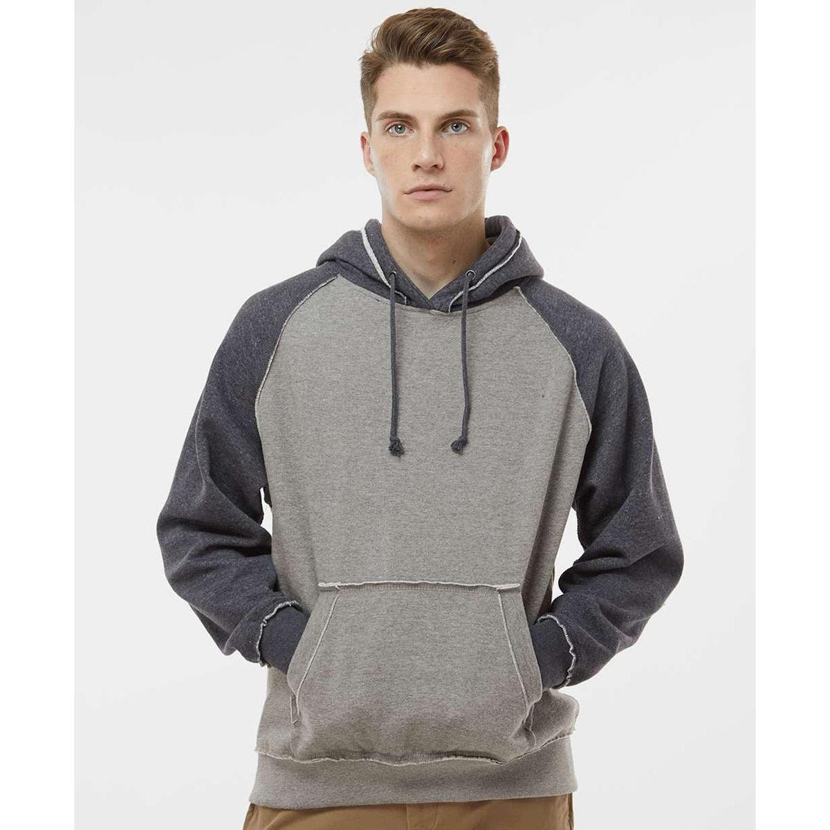 no-logo J America Vintage Heather Hooded Sweatshirt -Hoodies-J. America-Thread Logic