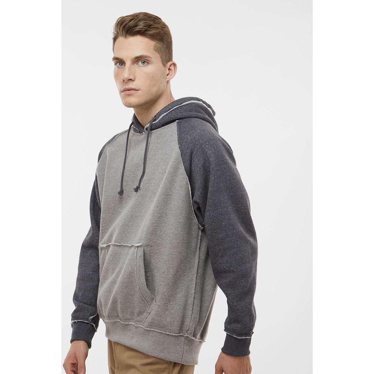 no-logo J America Vintage Heather Hooded Sweatshirt -Hoodies-J. America-Thread Logic