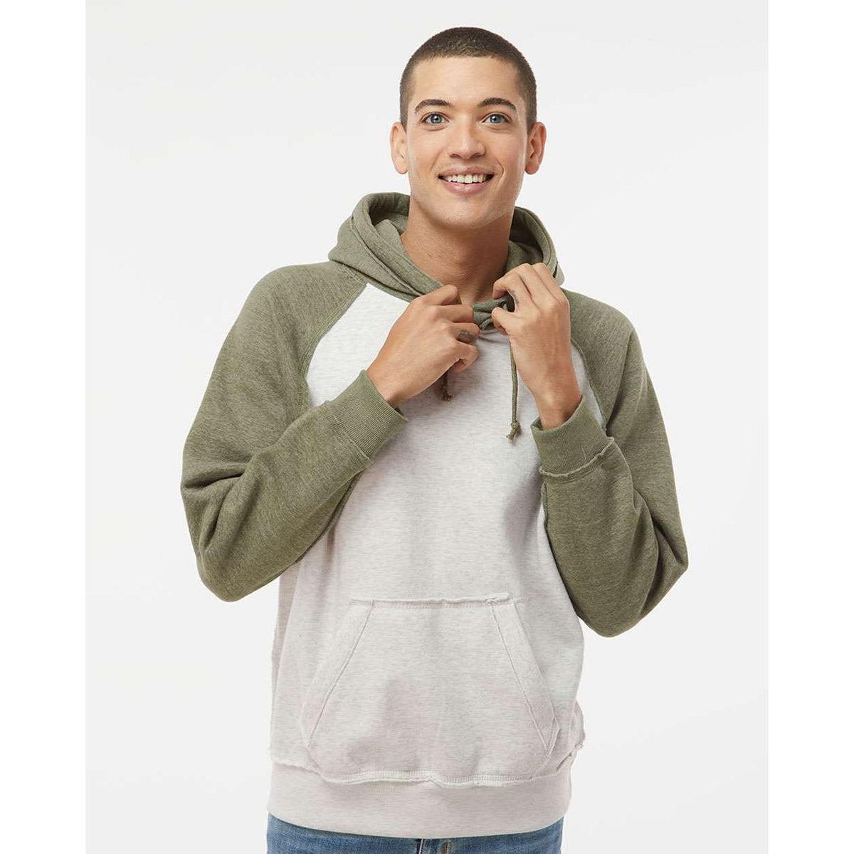 no-logo J America Vintage Heather Hooded Sweatshirt -Hoodies-J. America-Thread Logic