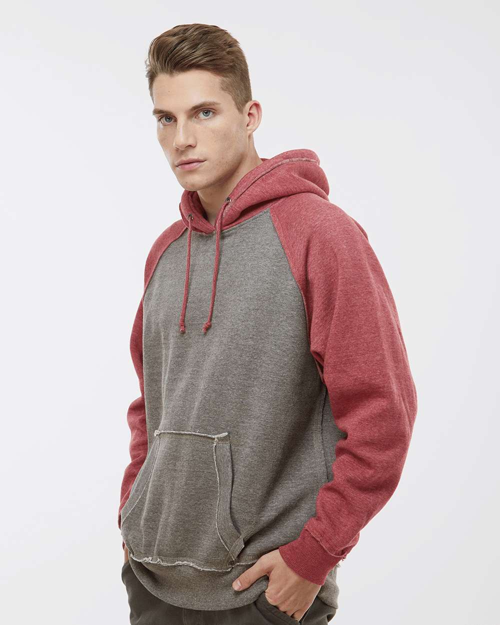 no-logo J America Vintage Heather Hooded Sweatshirt -Men's Layering-J. America-Thread Logic