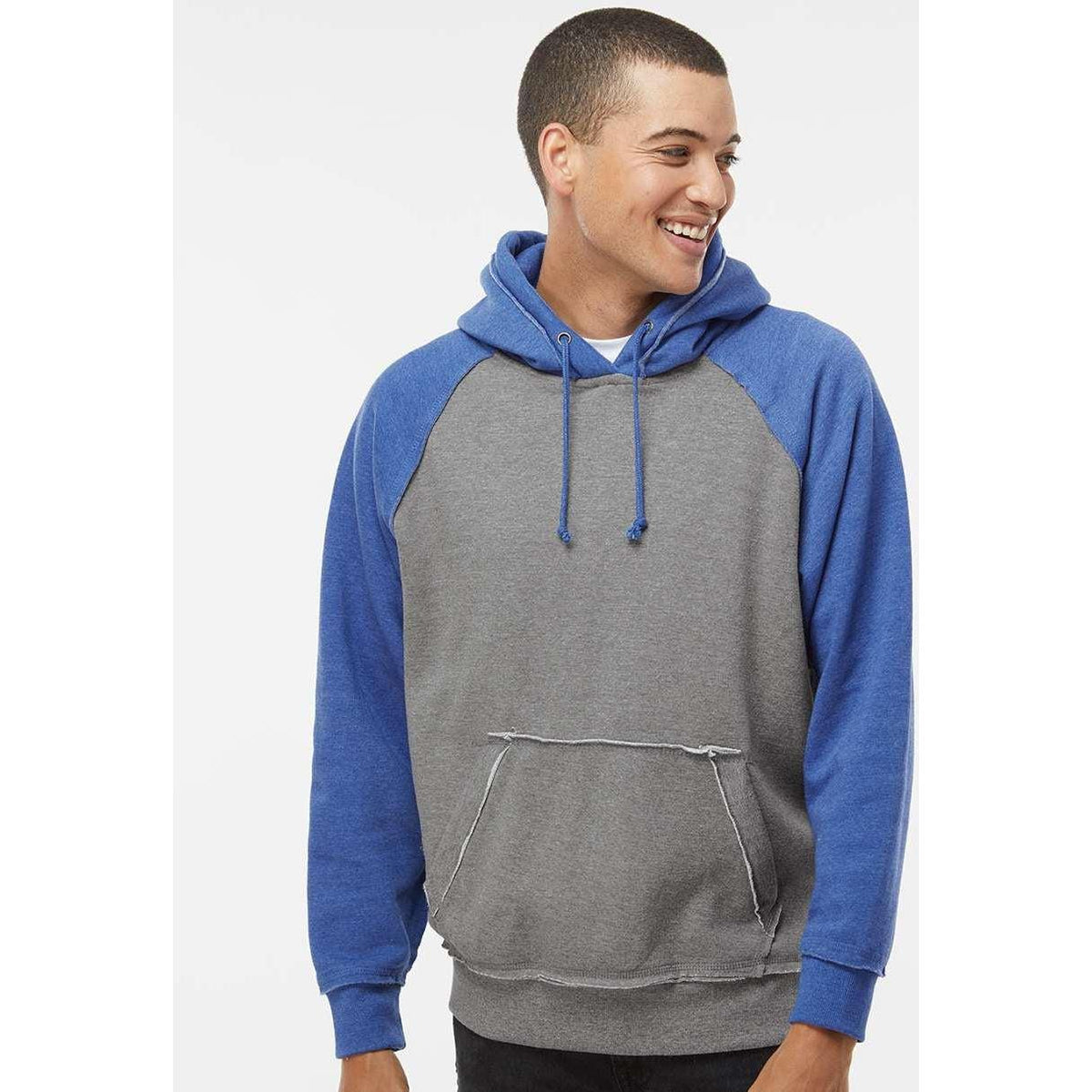 no-logo J America Vintage Heather Hooded Sweatshirt -Hoodies-J. America-Thread Logic