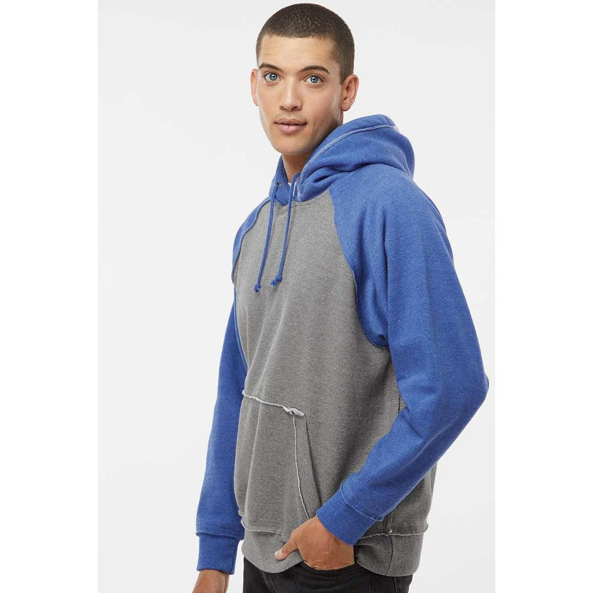 no-logo J America Vintage Heather Hooded Sweatshirt -Hoodies-J. America-Thread Logic