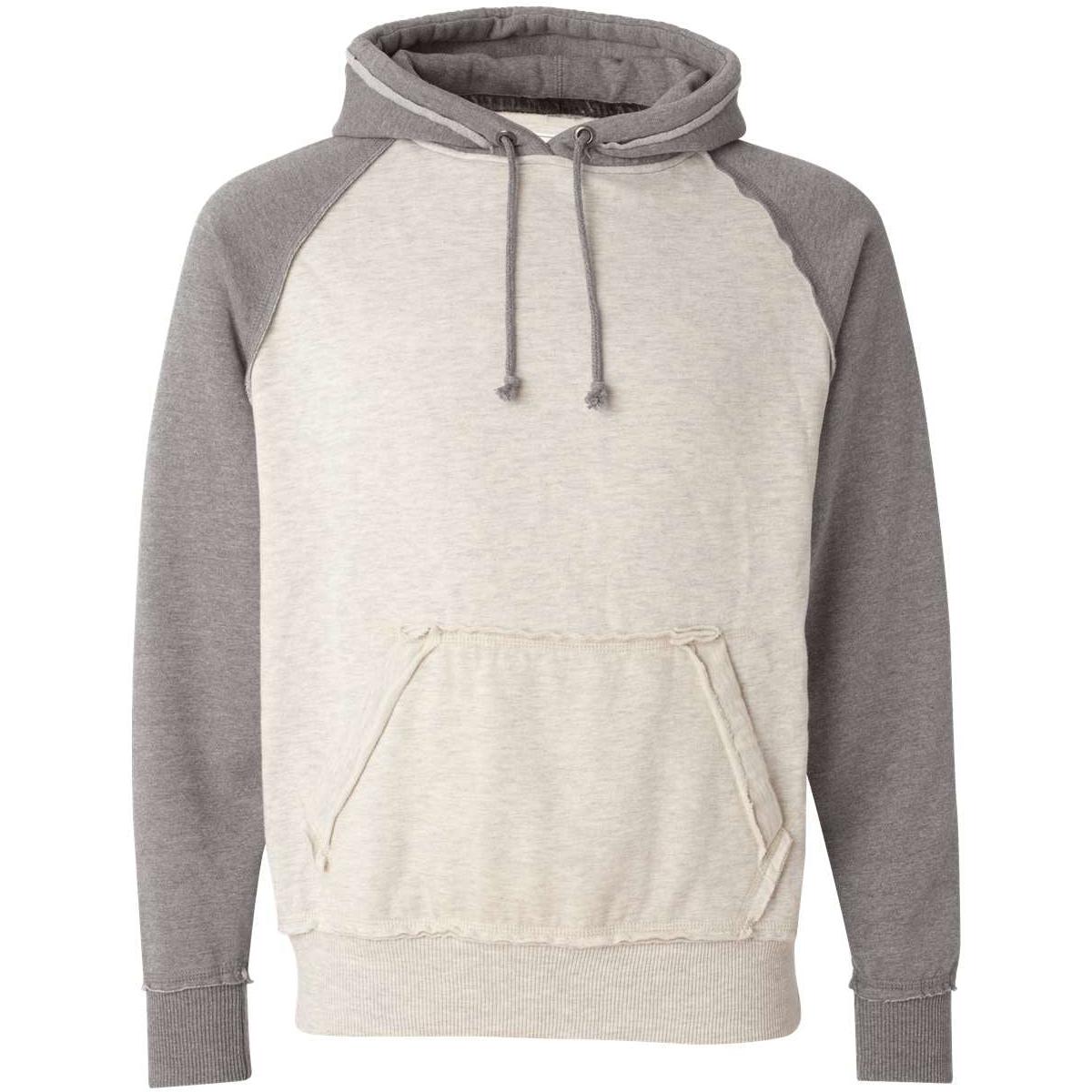 no-logo J America Vintage Heather Hooded Sweatshirt -Hoodies-J. America-Oatmeal Heather/Smoke Heather-S-Thread Logic