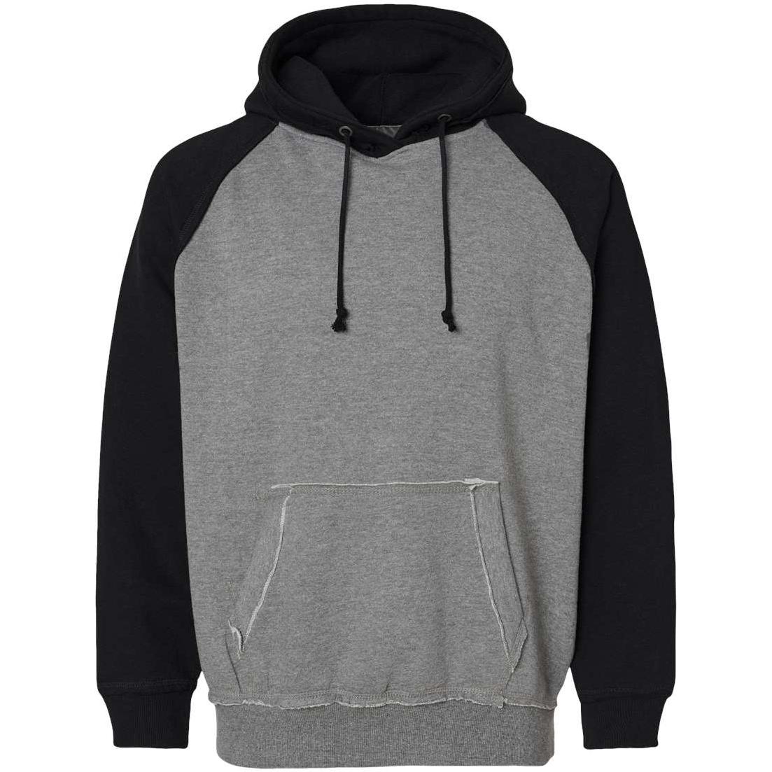 no-logo J America Vintage Heather Hooded Sweatshirt -Hoodies-J. America-Smoke Heather/Black-S-Thread Logic