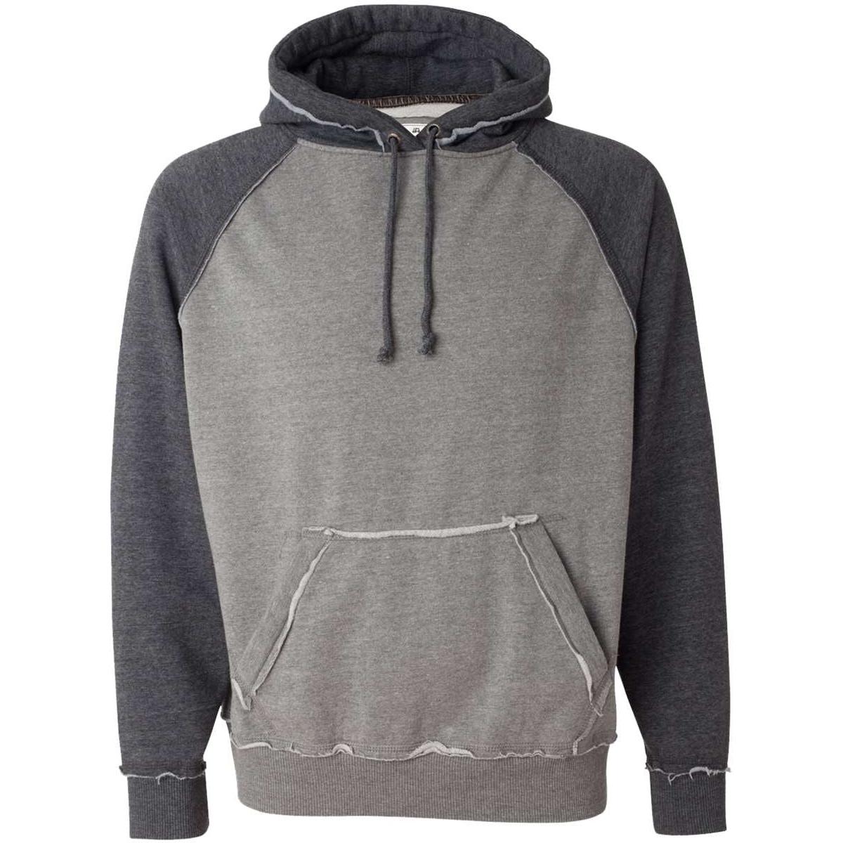no-logo J America Vintage Heather Hooded Sweatshirt -Hoodies-J. America-Smoke Heather/Charcoal Heather-S-Thread Logic