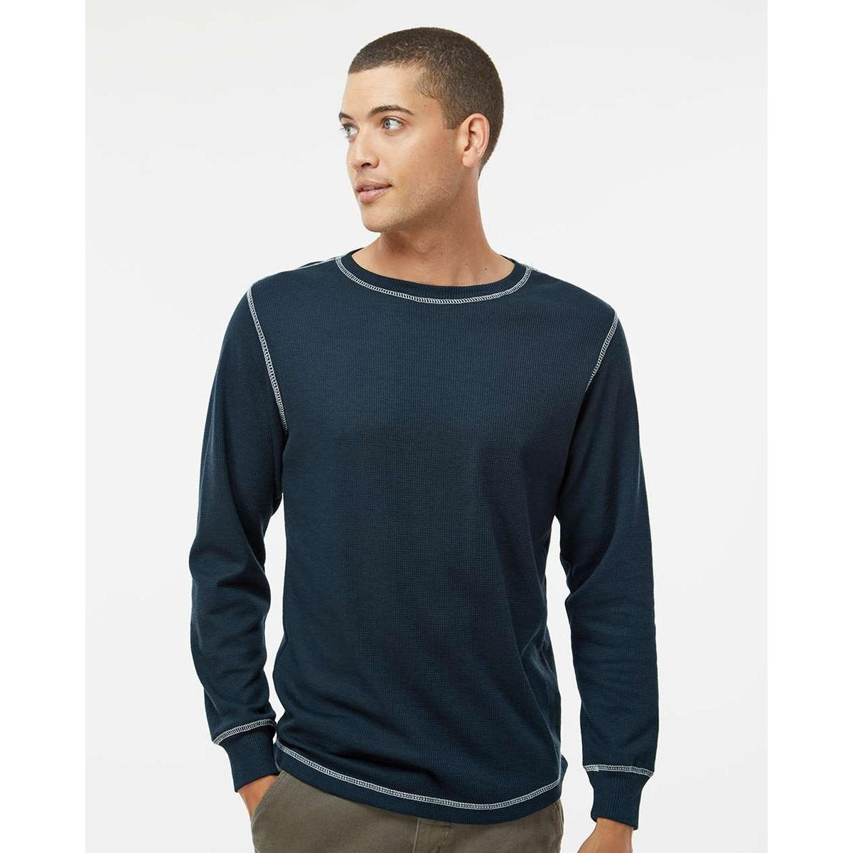 no-logo J America Vintage Thermal Long Sleeve T-Shirt-Men's T Shirts-J. America-Thread Logic