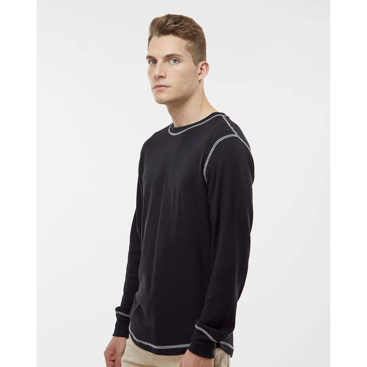 no-logo J America Vintage Thermal Long Sleeve T-Shirt-Men's T Shirts-J. America-Thread Logic