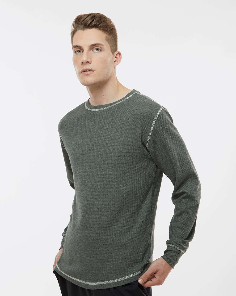 no-logo J America Vintage Thermal Long Sleeve T-Shirt-Men's T Shirts-J. America-Thread Logic