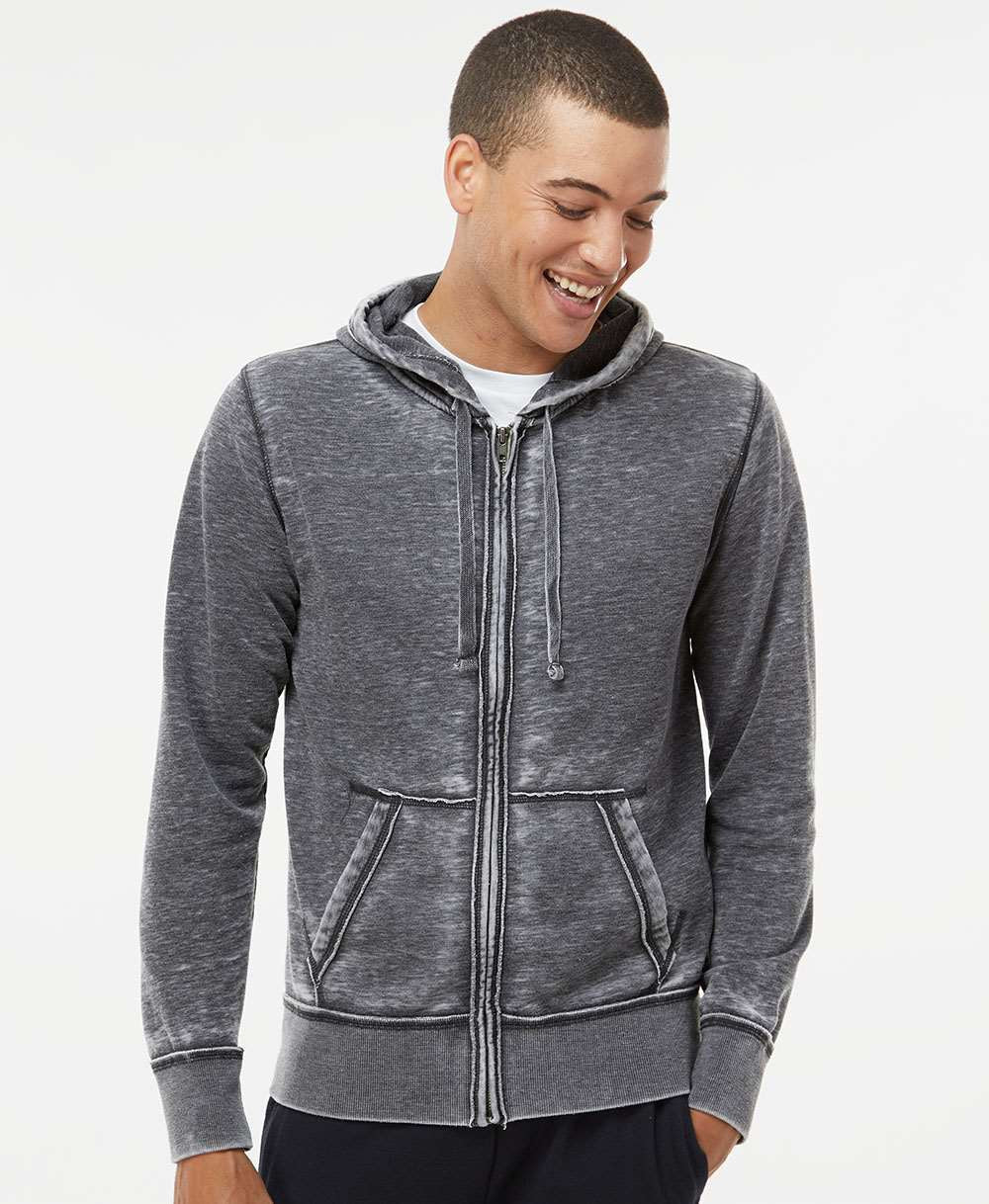 no-logo J America Vintage Zen Fleece Full-Zip Hooded Sweatshirt-Men's Layering-J. America-Thread Logic