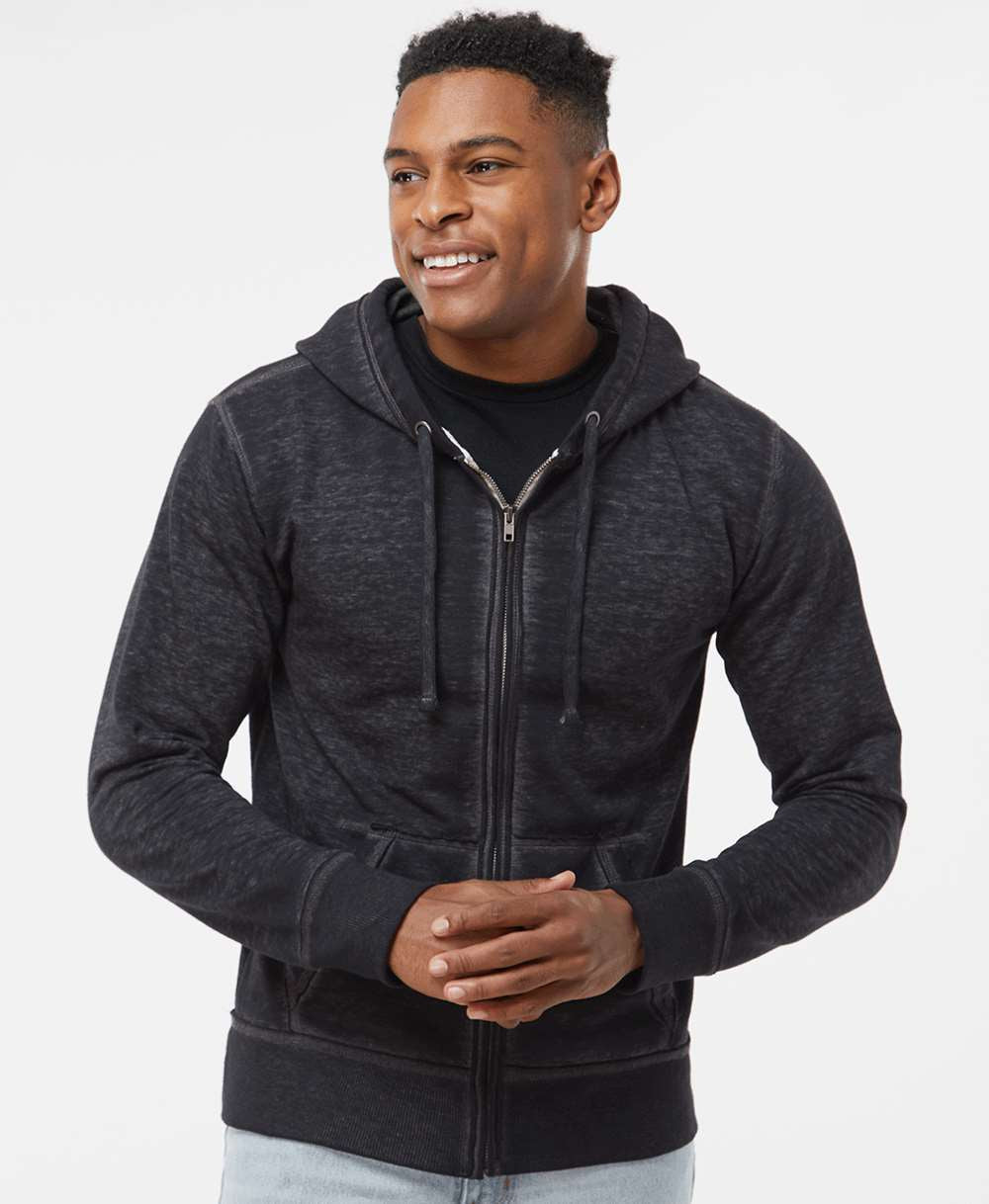 no-logo J America Vintage Zen Fleece Full-Zip Hooded Sweatshirt-Men's Layering-J. America-Thread Logic