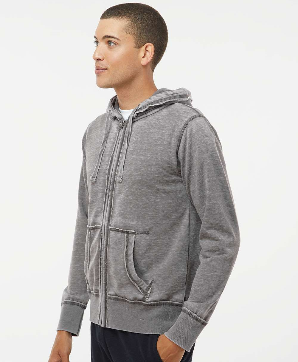 no-logo J America Vintage Zen Fleece Full-Zip Hooded Sweatshirt-Men's Layering-J. America-Thread Logic