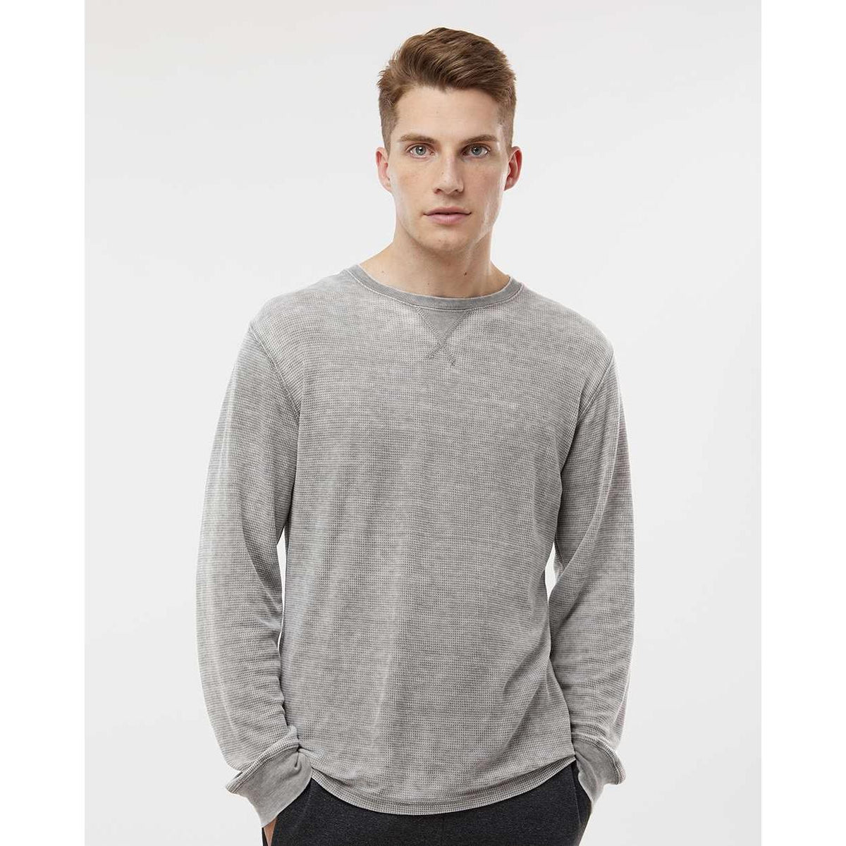 no-logo J America Vintage Zen Thermal Long Sleeve T-Shirt-Men's T Shirts-J. America-Thread Logic