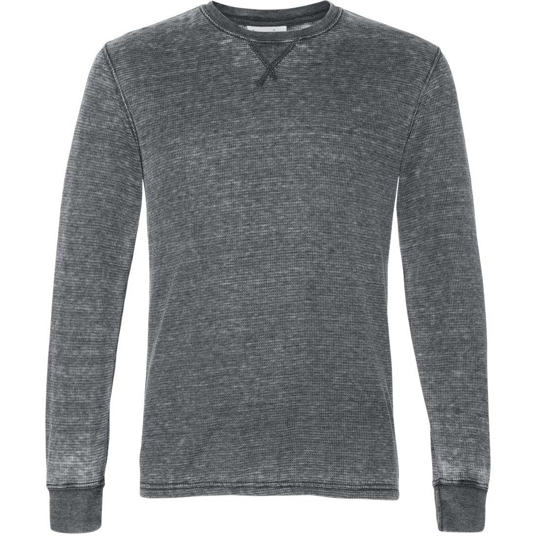 no-logo J America Vintage Zen Thermal Long Sleeve T-Shirt-Men's T Shirts-J. America-Dark Smoke-S-Thread Logic