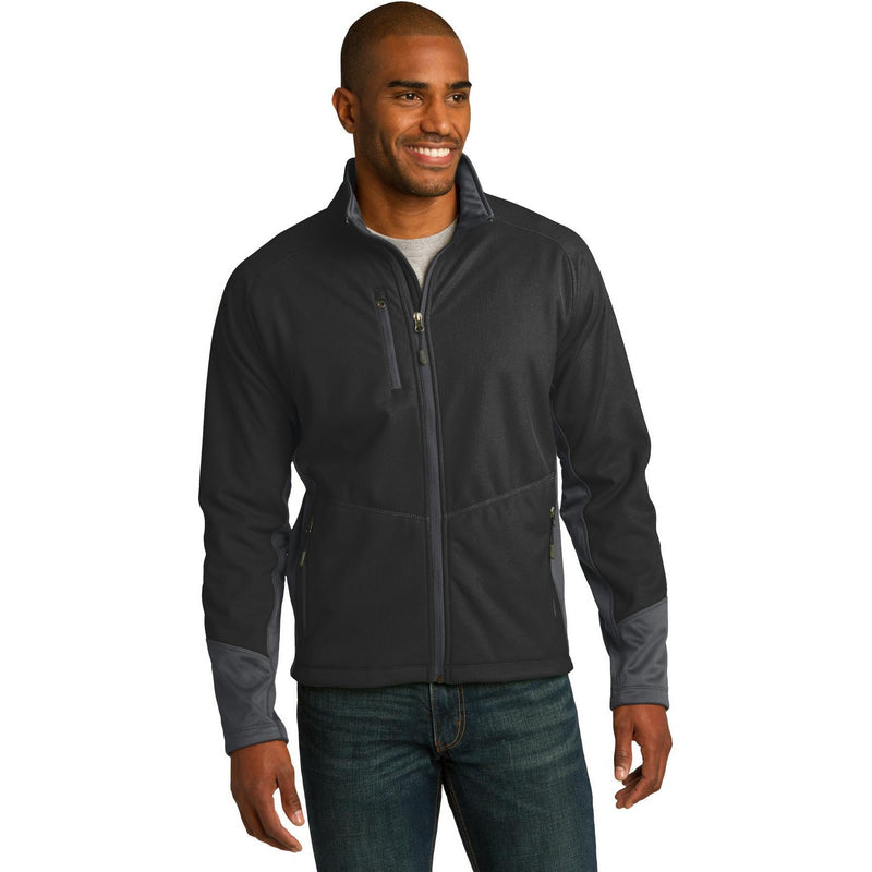 no-logo CLOSEOUT - Port Authority Vertical Soft Shell Jacket-Port Authority-Black/Magnet Grey-XS-Thread Logic