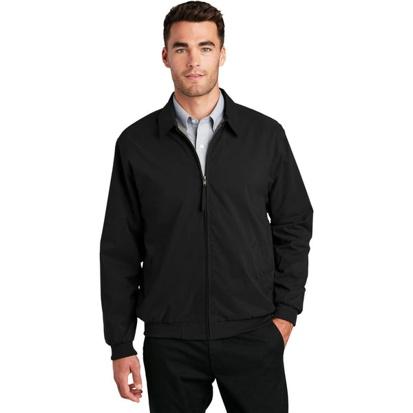 no-logo CLOSEOUT - Port Authority Casual Microfiber Jacket-Port Authority-Black/Pewter-XS-Thread Logic