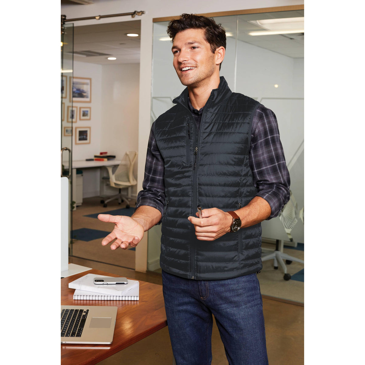 no-logo Port Authority Packable Puffy Vest-Regular-Port Authority-Thread Logic