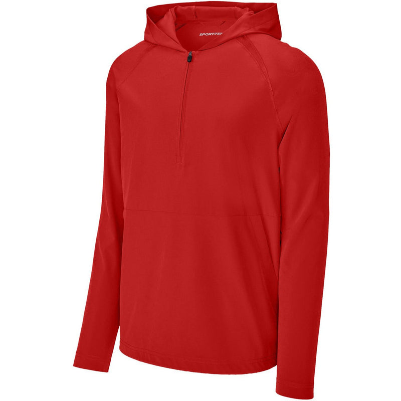  Sport-Tek Repeat 1/2-Zip Long Sleeve Hooded Jacket-Sport-Tek-Deep Red-XS-Thread Logic