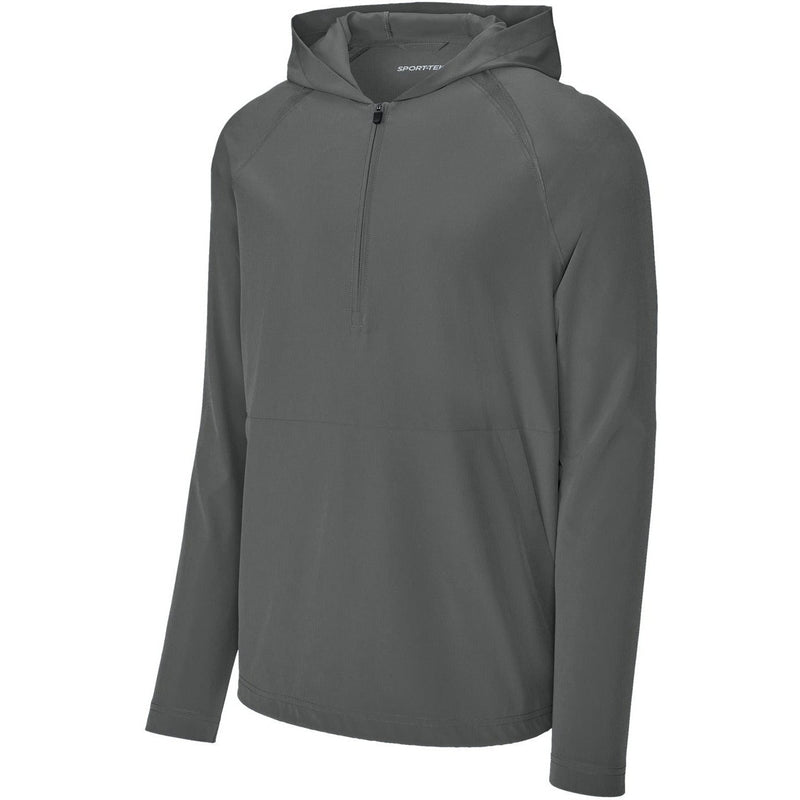 Sport-Tek Repeat 1/2-Zip Long Sleeve Hooded Jacket-Sport-Tek-Iron Grey-XS-Thread Logic