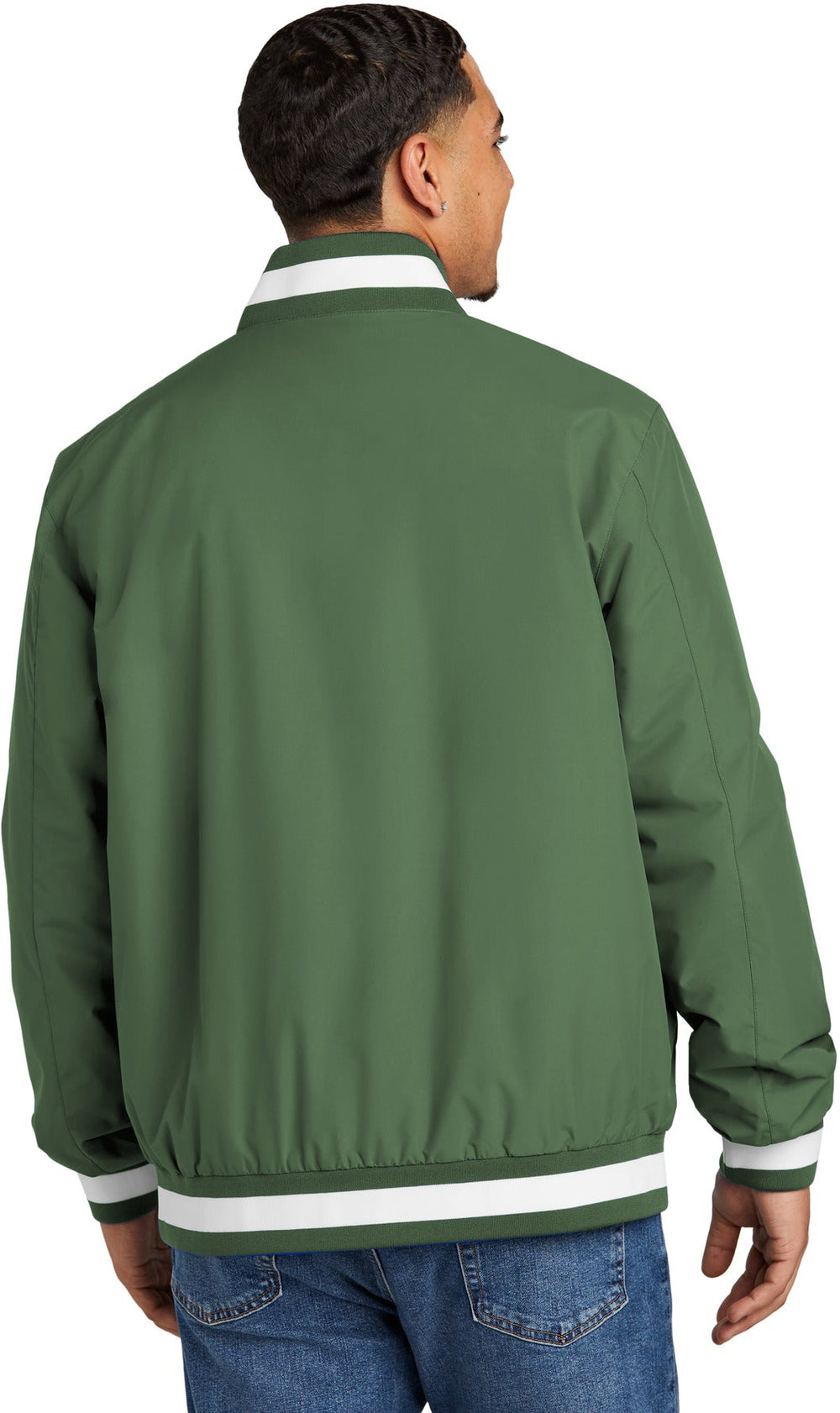 Sport Tek Insulated Varsity Jacket with custom logo embroidery JST58 Thread Logic