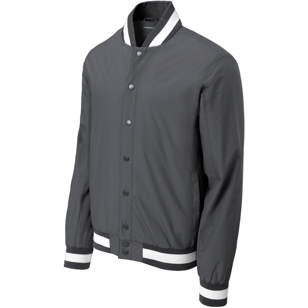 no-logo Sport-Tek Insulated Varsity Jacket-Sport-Tek-Graphite-XS-Thread Logic