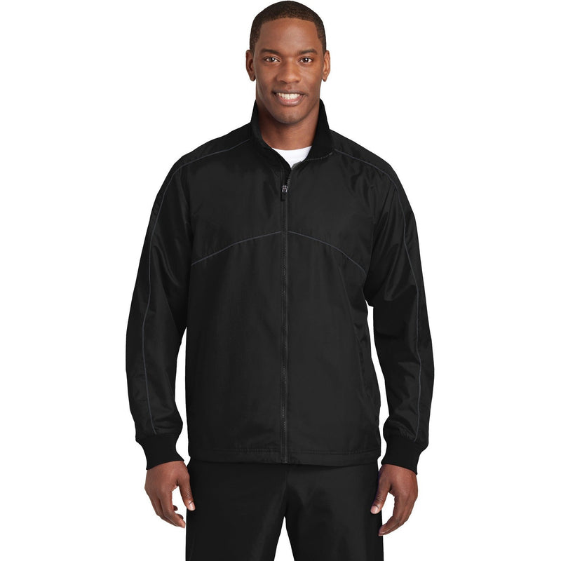 no-logo CLOSEOUT - Sport-Tek Shield Ripstop Jacket-Sport-Tek-Black/Graphite Grey-XL-Thread Logic