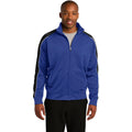 no-logo CLOSEOUT - Sport-Tek Piped Tricot Track Jacket-Sport-Tek-True Royal/Black/White-L-Thread Logic