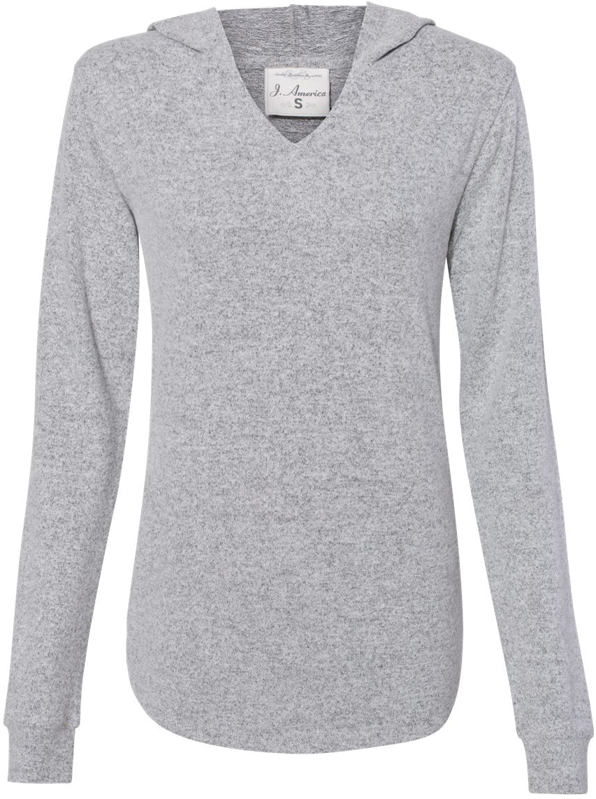 J. America Ladies Cozy Jersey Hooded Sweatshirt 