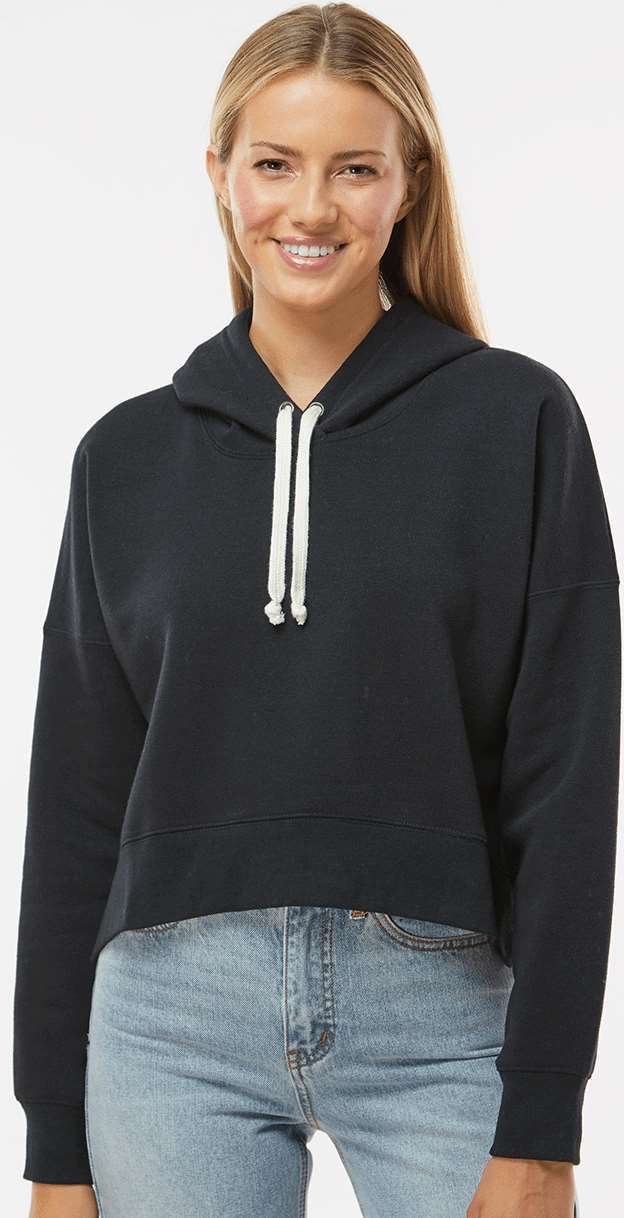 no-logo J. America Ladies Crop Hooded Sweatshirt-J. America-Thread Logic