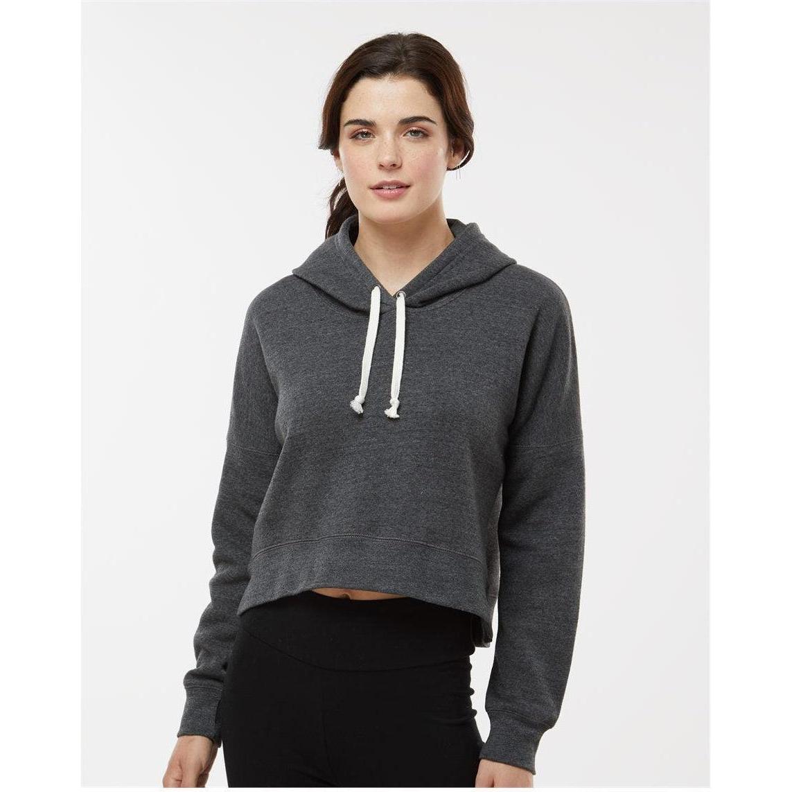 no-logo J. America Ladies Crop Hooded Sweatshirt-J. America-Thread Logic