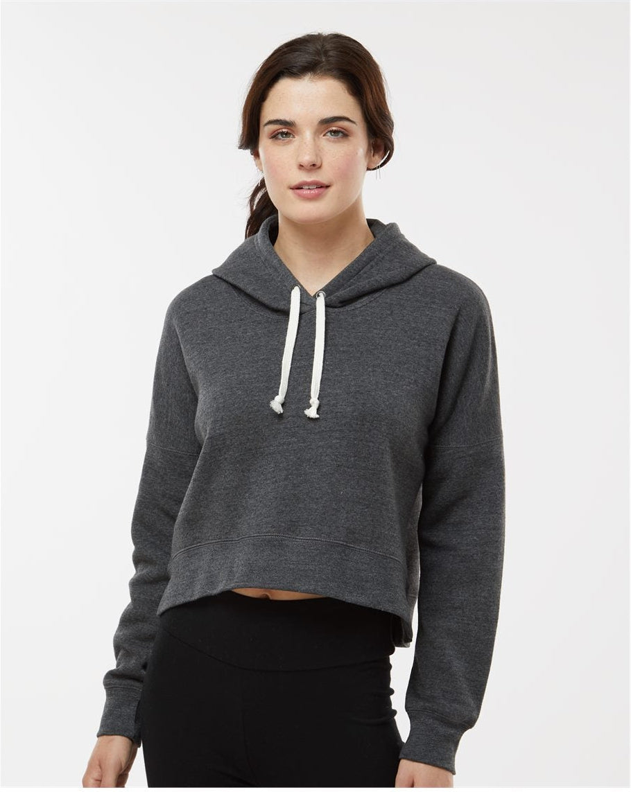 no-logo J. America Ladies Crop Hooded Sweatshirt-J. America-Thread Logic