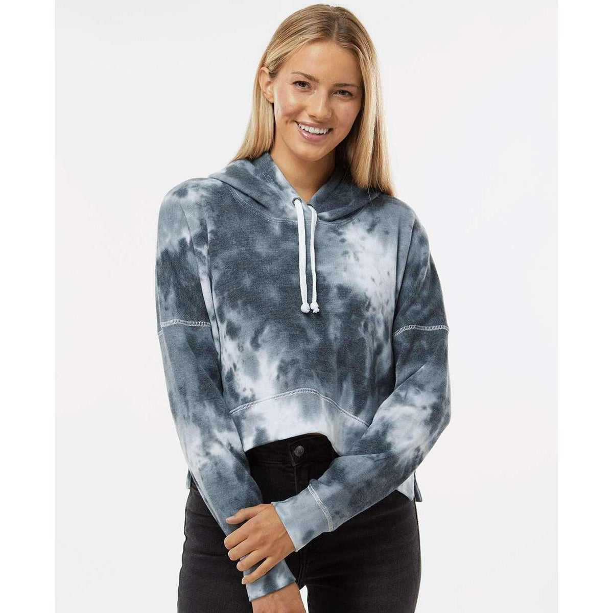 no-logo J. America Ladies Crop Hooded Sweatshirt-J. America-Thread Logic