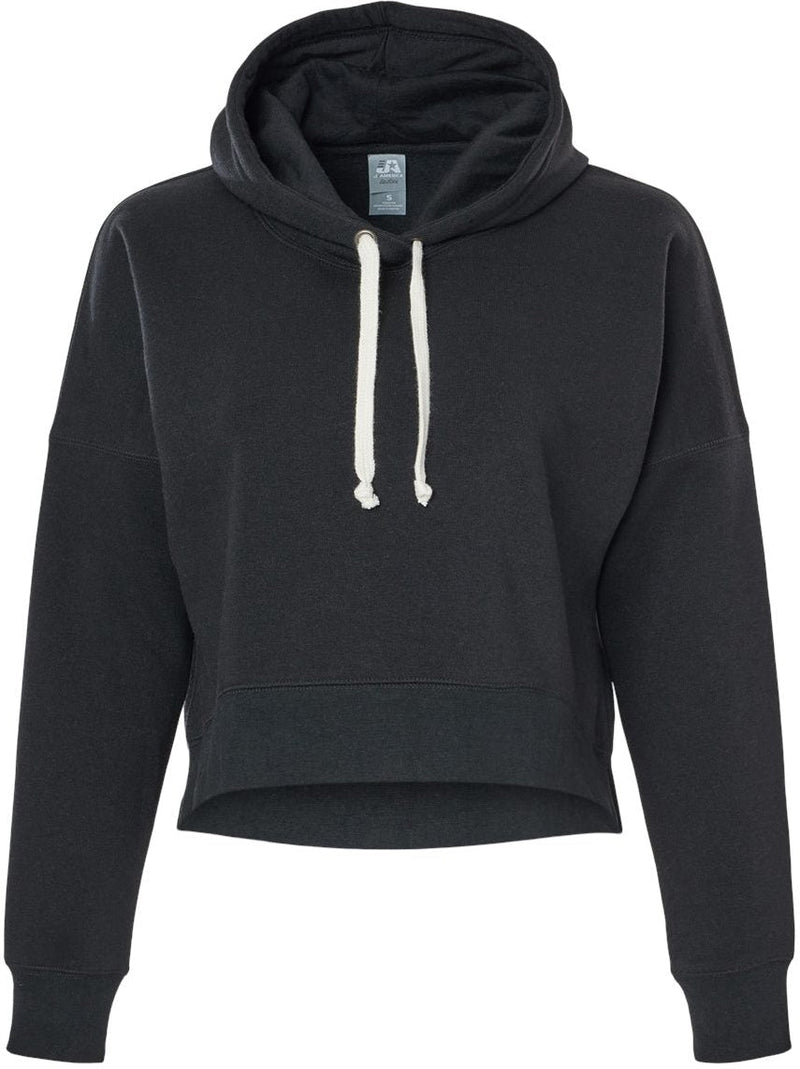 J. America Ladies Crop Hooded Sweatshirt