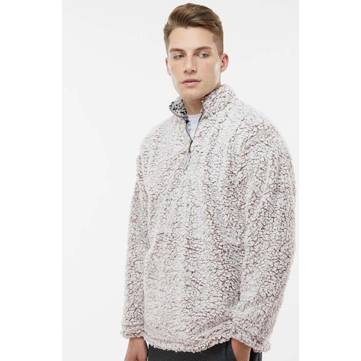 no-logo J. America Sherpa Quarter-Zip Pullover-Fleece-J. America-Thread Logic