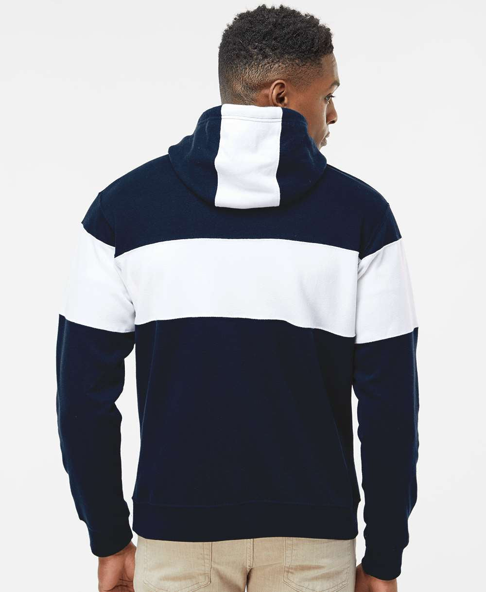 no-logo J. America Varsity Fleece Colorblocked Hooded Sweatshirt-Fleece-J. America-Thread Logic
