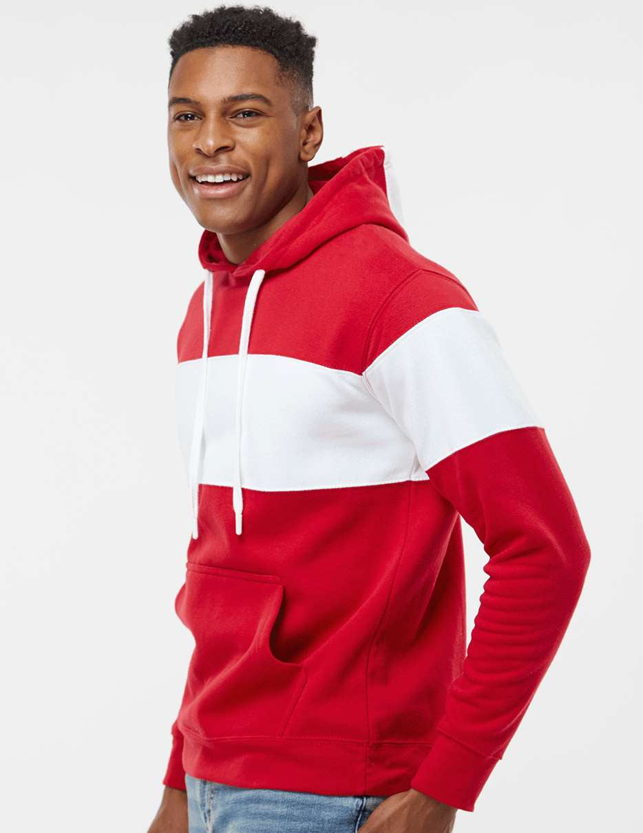 no-logo J. America Varsity Fleece Colorblocked Hooded Sweatshirt-Fleece-J. America-Thread Logic