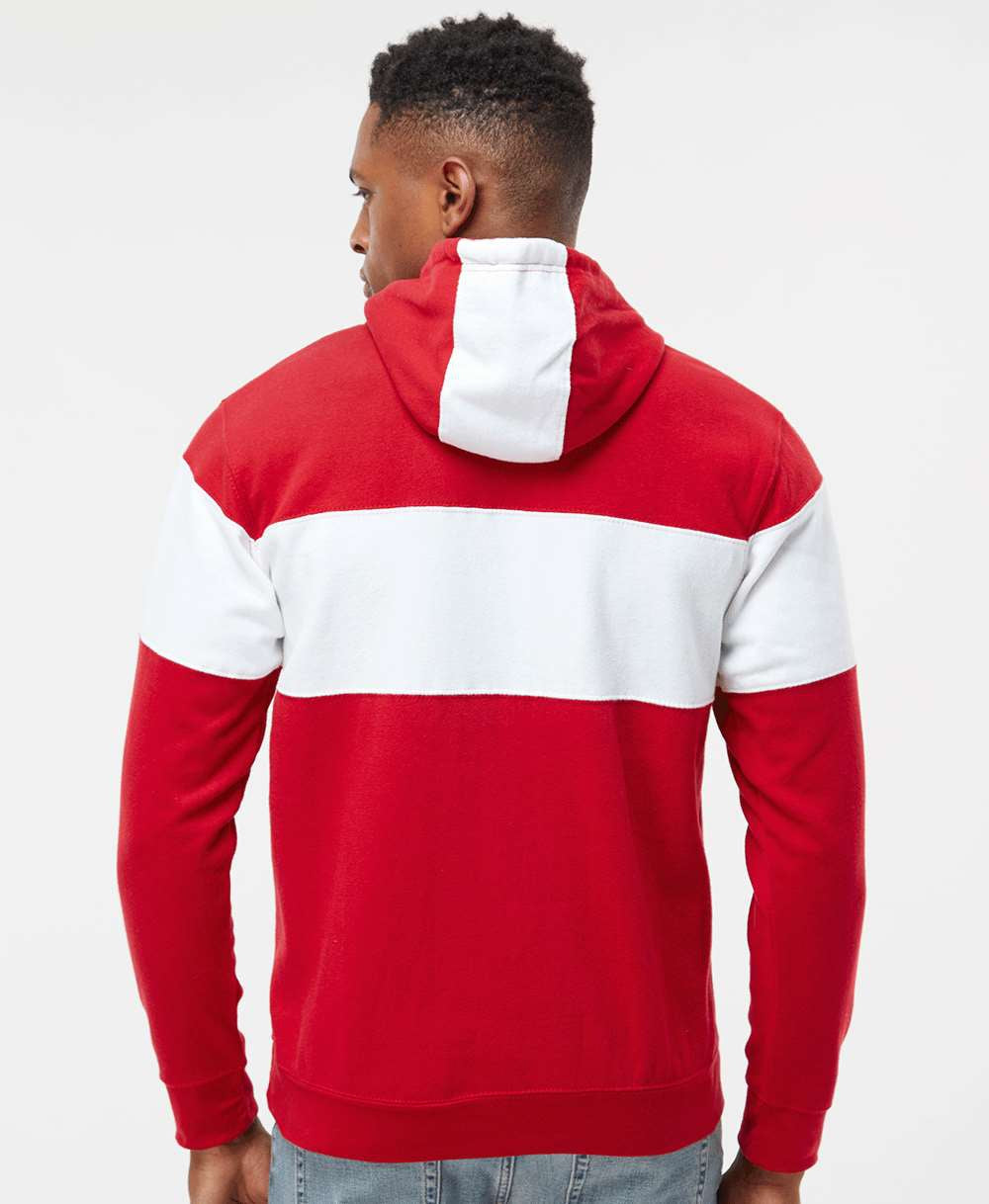 no-logo J. America Varsity Fleece Colorblocked Hooded Sweatshirt-Fleece-J. America-Thread Logic