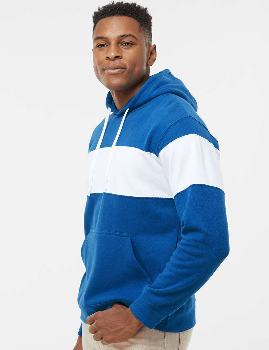 no-logo J. America Varsity Fleece Colorblocked Hooded Sweatshirt-Fleece-J. America-Thread Logic