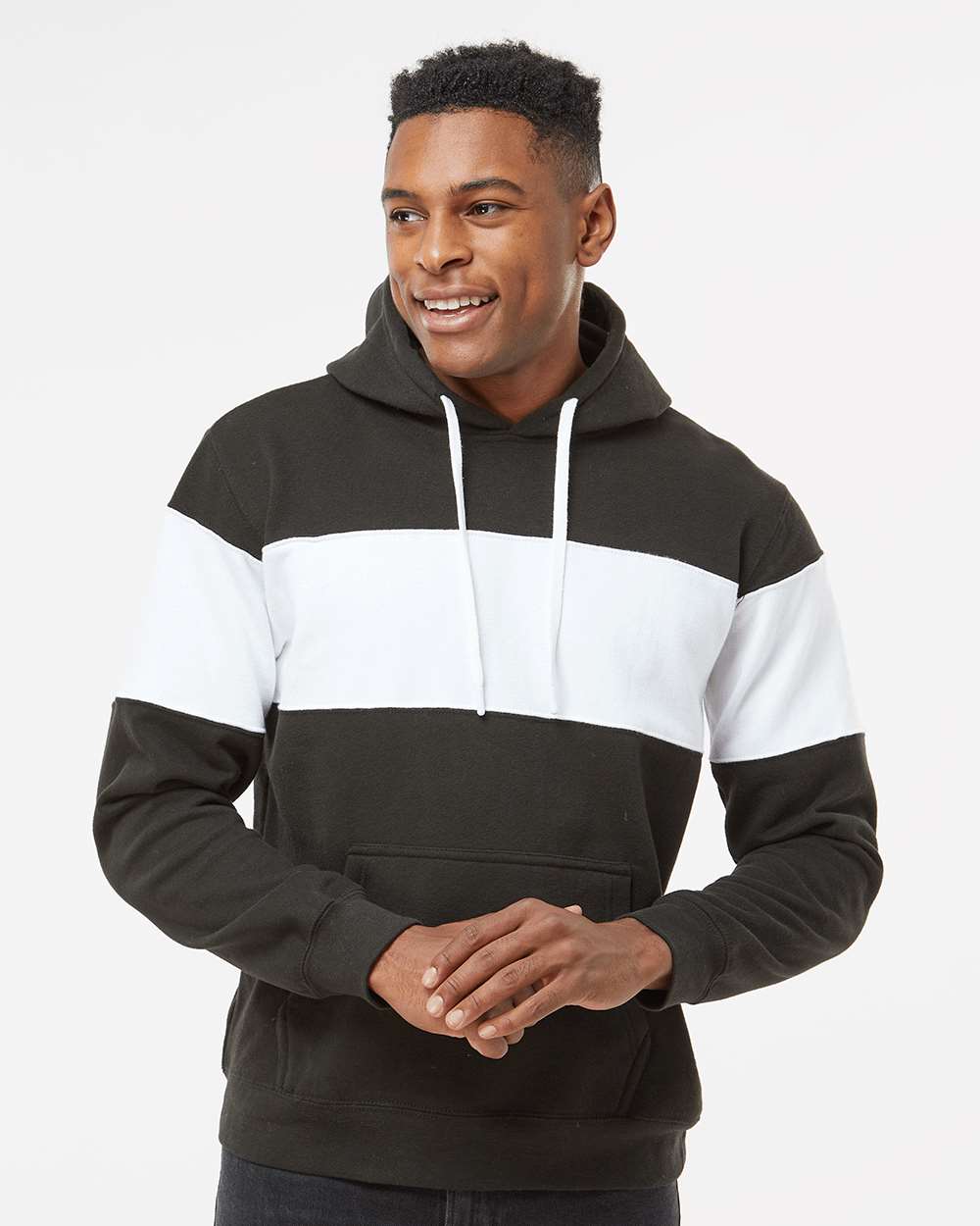 no-logo J. America Varsity Fleece Colorblocked Hooded Sweatshirt-Fleece-J. America-Thread Logic