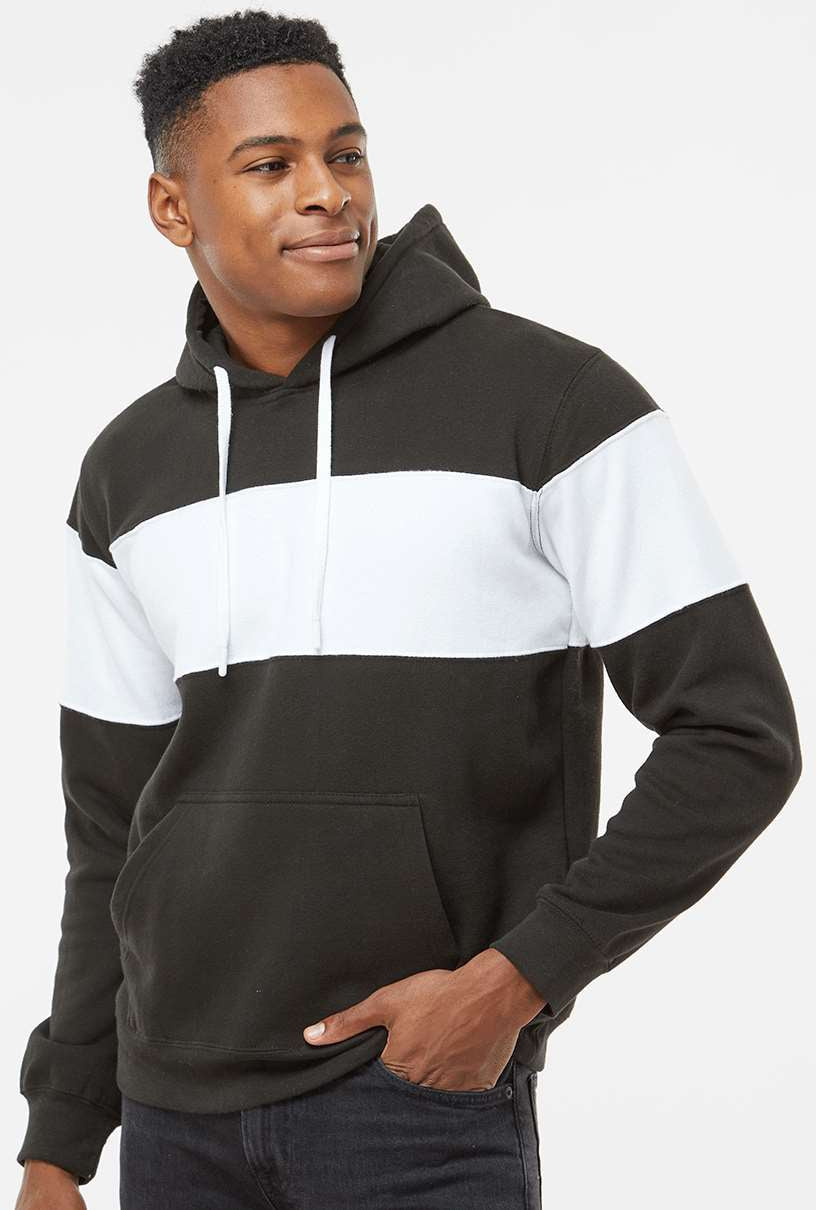 no-logo J. America Varsity Fleece Colorblocked Hooded Sweatshirt-Fleece-J. America-Thread Logic