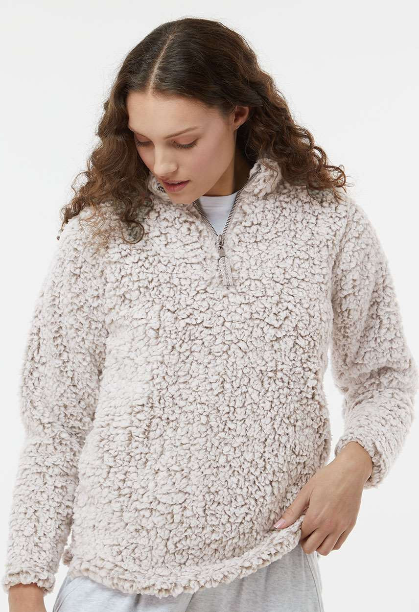 no-logo J. America Women’s Epic Sherpa Quarter-Zip Pullover-Fleece-J. America-Thread Logic