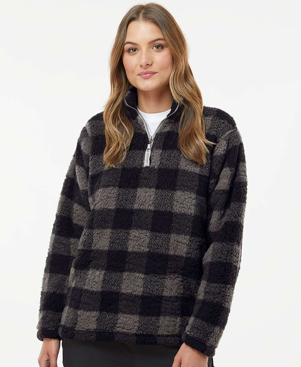 no-logo J. America Women’s Epic Sherpa Quarter-Zip Pullover-Fleece-J. America-Thread Logic